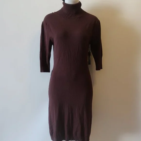 white christmas dresses Mock Neck Midi Dress With Faux Leather Skirt | Oneida